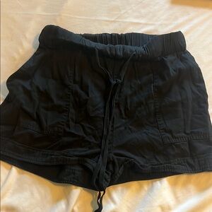 Women's Black Athletic Shorts with Drawstring